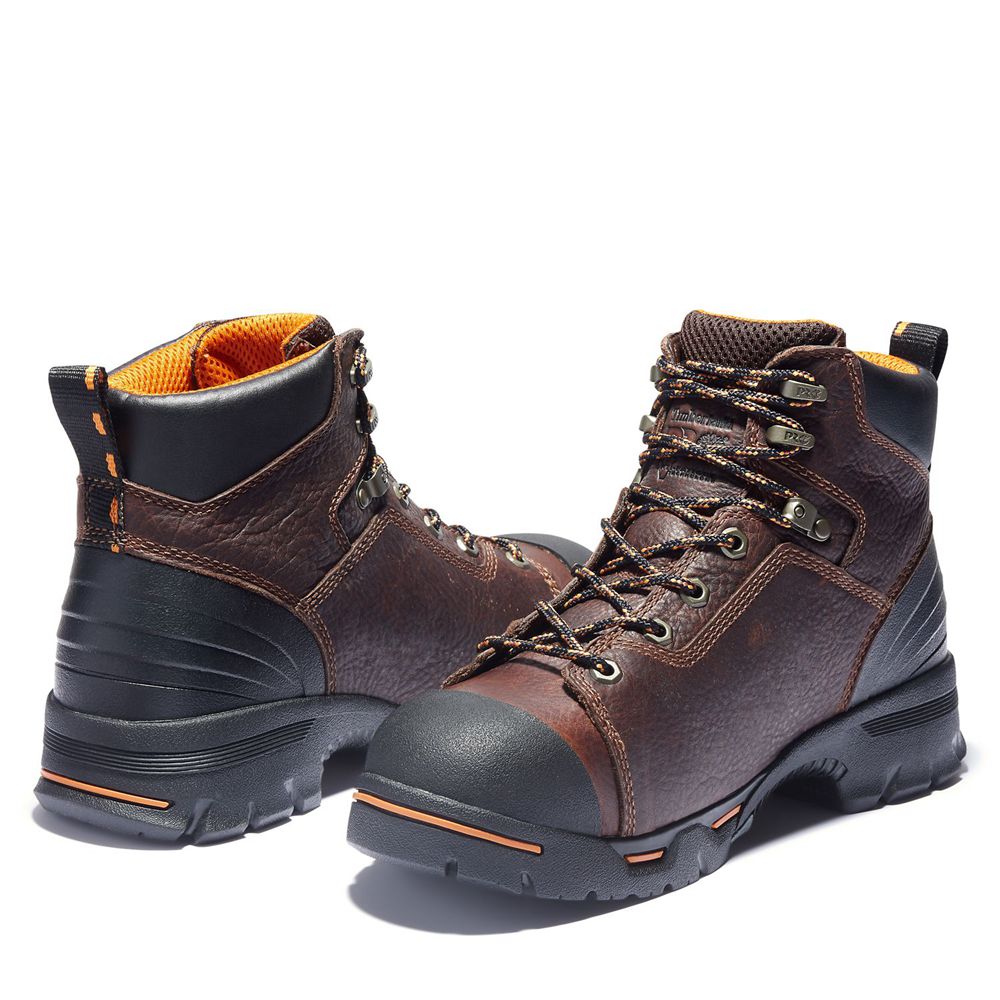 Timberland Μποτακια Εργασίας Ανδρικα Καφε - Pro® Endurance 6\" Soft Toe - Greece 3274508-EA